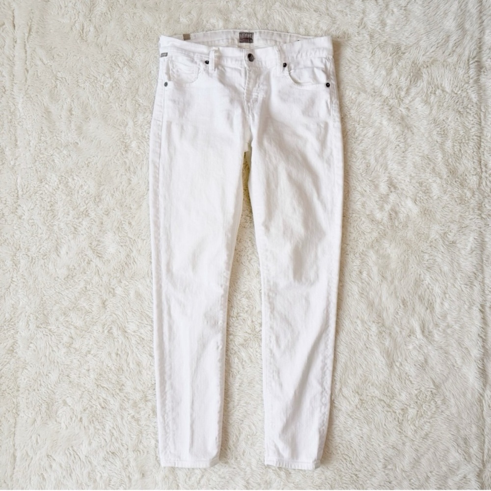 Citizens of Humanity Woman White Crop Cigarette Skinny Jean US27 Classic Preppy